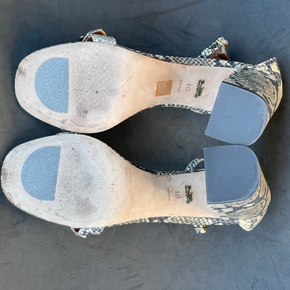 COACH snake print ankle strap block heels - Picture 7 of 7